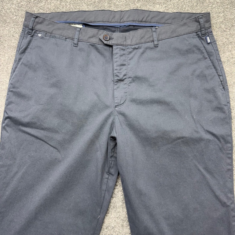 Bruhl Venice B Turn Mens Navy Blue Textured Stretch Cotton Chino Pants 42R 58 - Picture 5 of 12